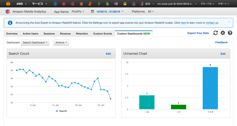 Amazon Mobile Analytics で Custom Dashboard が作れるようになりました | DevelopersIO