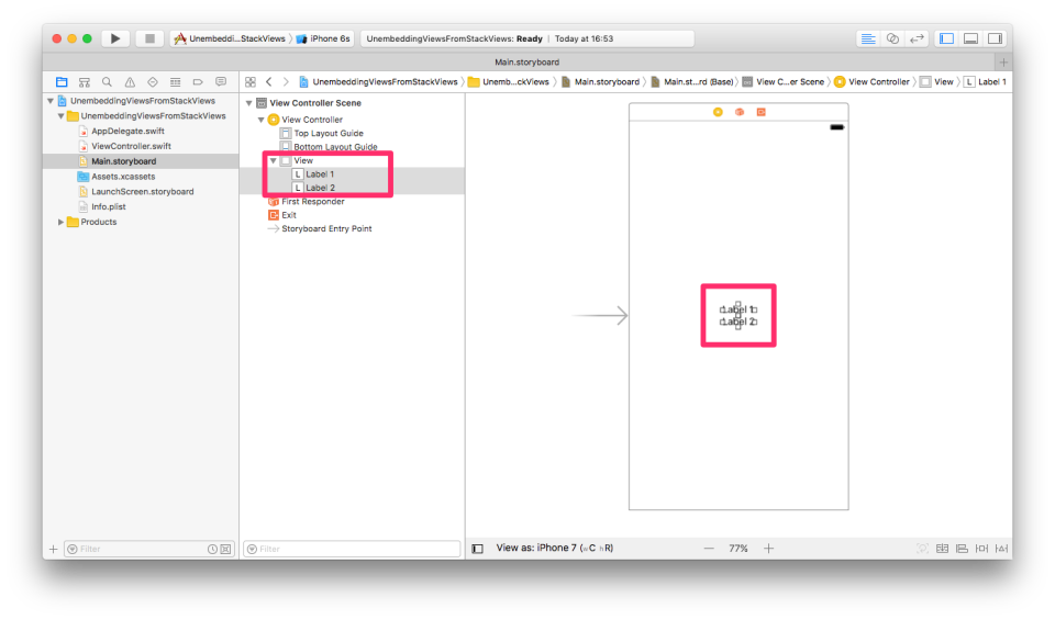 [Xcode] 「Unembed」メニューを使用してスタックビューを取り除く | DevelopersIO