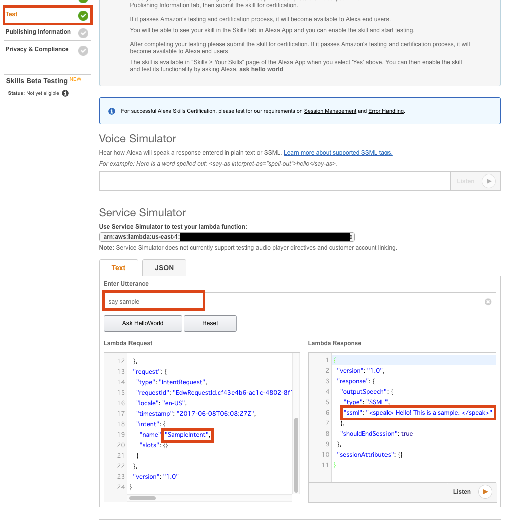 Amazon AlexaのCustom SkillのサンプルをService Simulatorで試してみる | DevelopersIO
