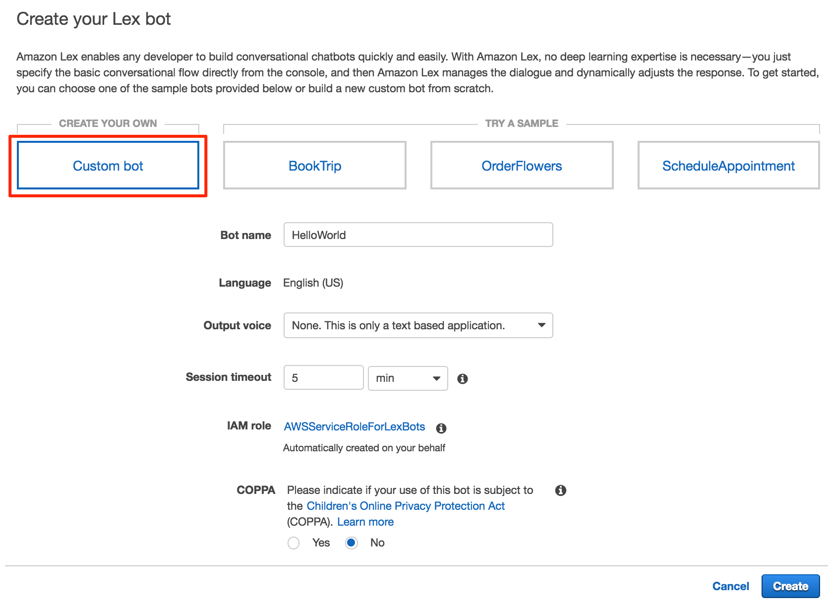 Amazon Lex で Hello World | DevelopersIO