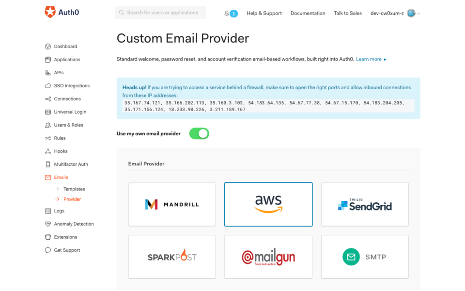 Auth0のCustom Email ProviderにAmazon SESを使う #Auth0JP | DevelopersIO