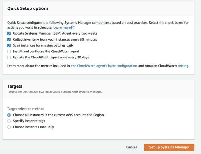 Systems Manager Quick Setup 2