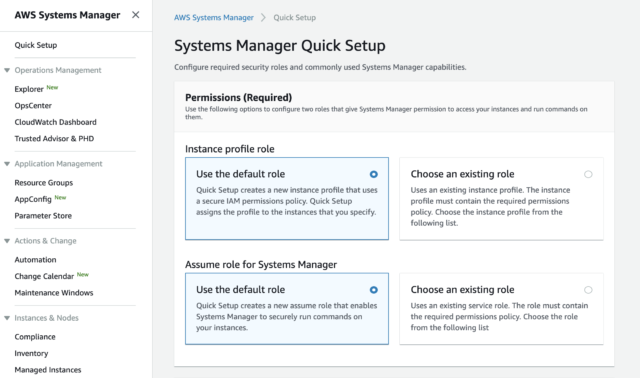 Systems Manager Quick Setup 1