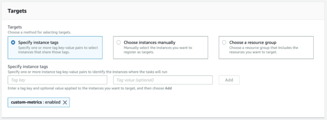 target instances by specifying instance tags