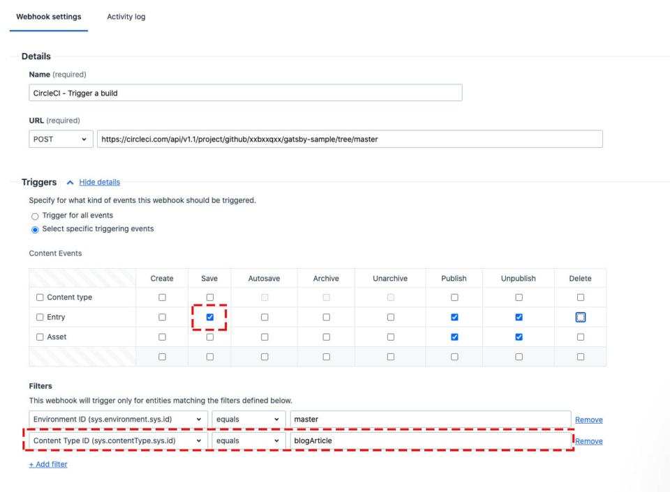 Contentful Webhook