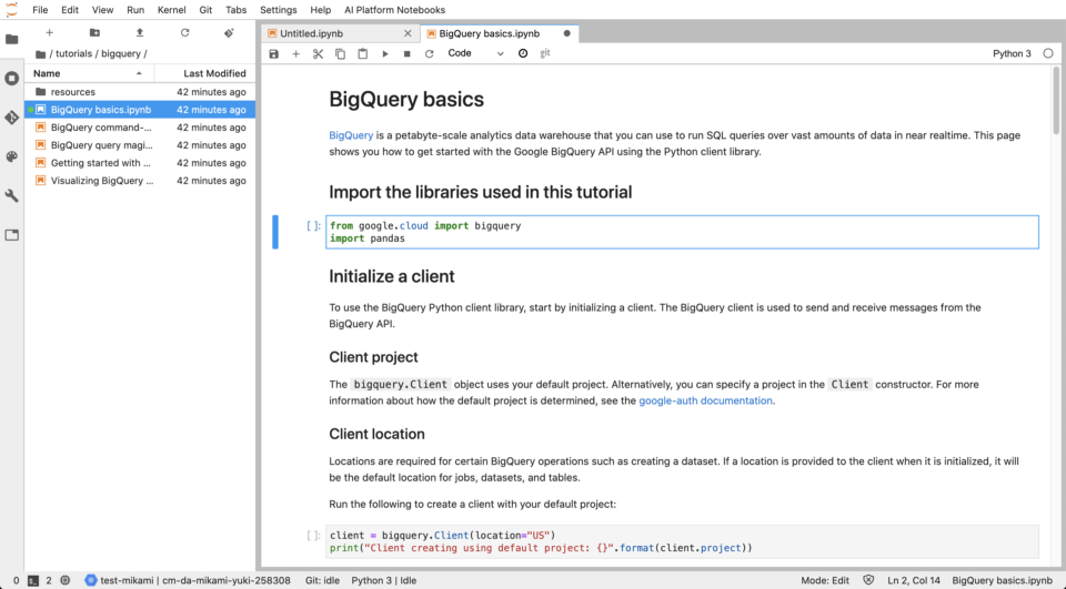 AI Platform Notebooks を使って、さくっとノートブック環境を立ち上げて BigQuery にアクセスしてみた ...