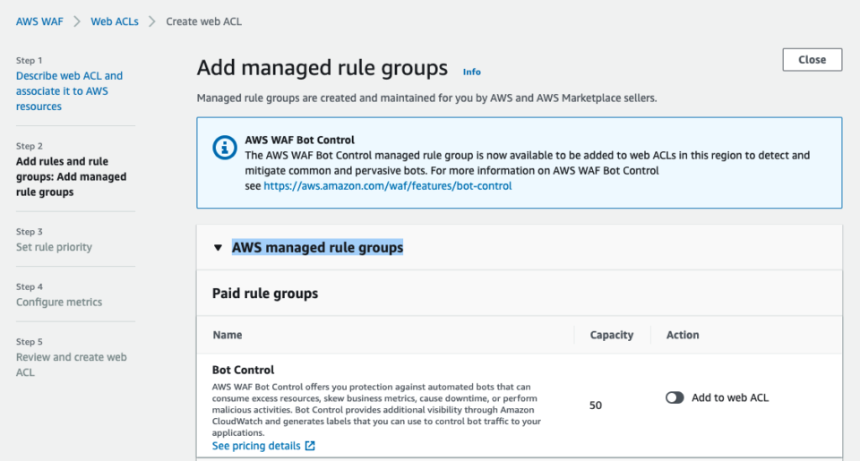 AWS WAF で Bot からのアクセスを管理する Bot Control が利用可能になりました！ | DevelopersIO
