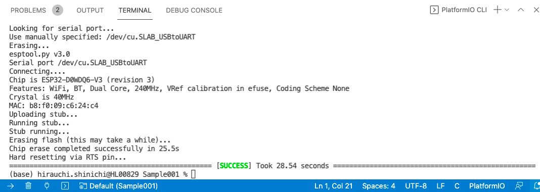 Visual Studio Code + PlatformIO 環境で M5Stack Core2 for AWS でHello Worldし ...