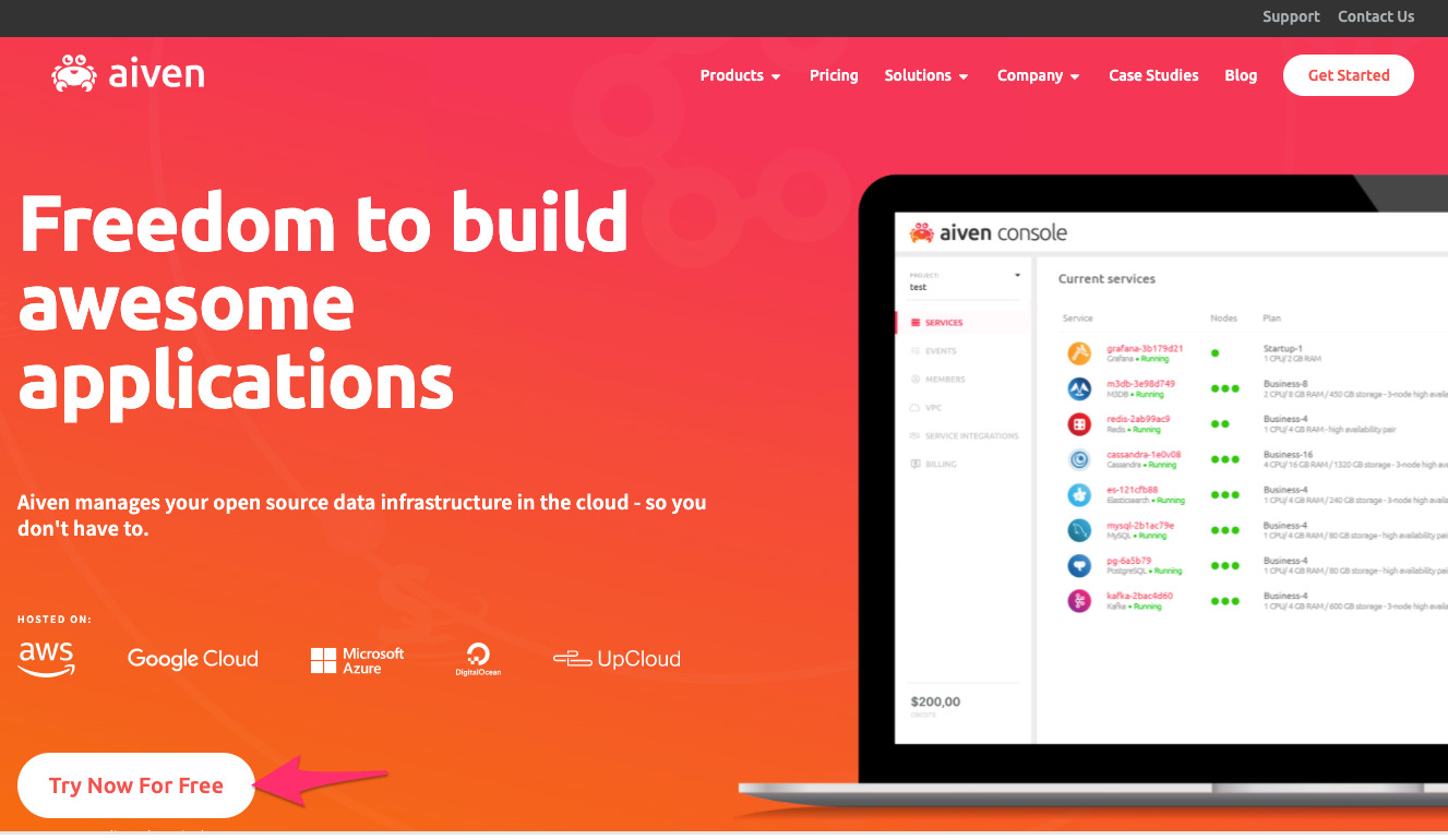 データクラウドサービスのAivenを使ってみた | DevelopersIO