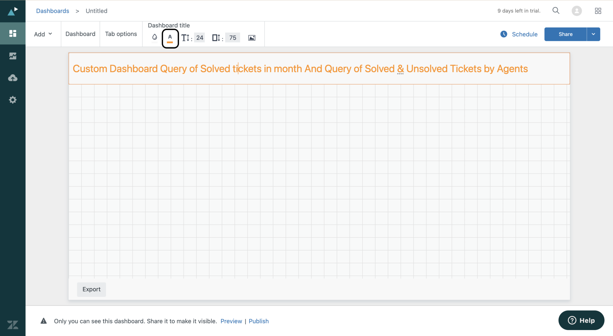 Dashboard of Solved ticket in Month and Solved & Unsolved Tickets by ...