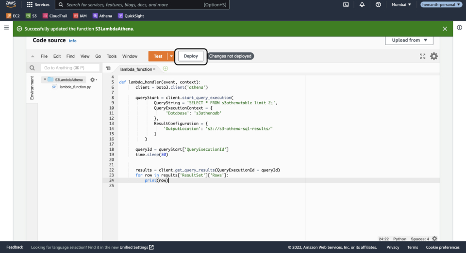 Querying AWS Athena using a Lambda Function | DevelopersIO