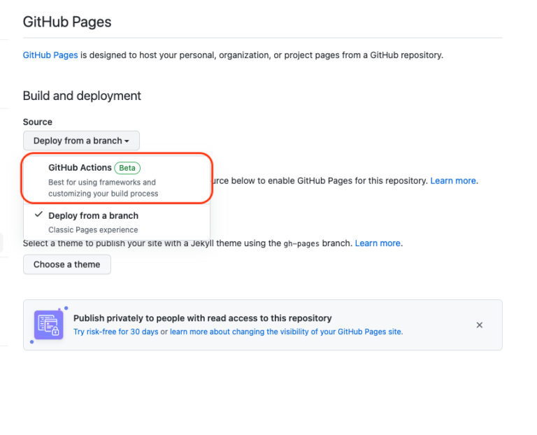 GitHub Pages のデプロイに Custom GitHub Actions Workflows を使用することで、ビルドの成果物の ...