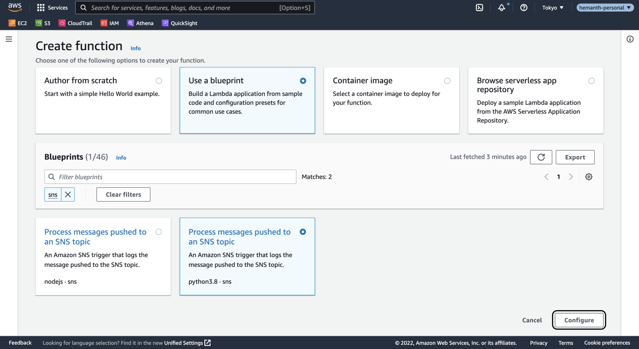 Create Lambda Function to handle the SNS Messages | DevelopersIO