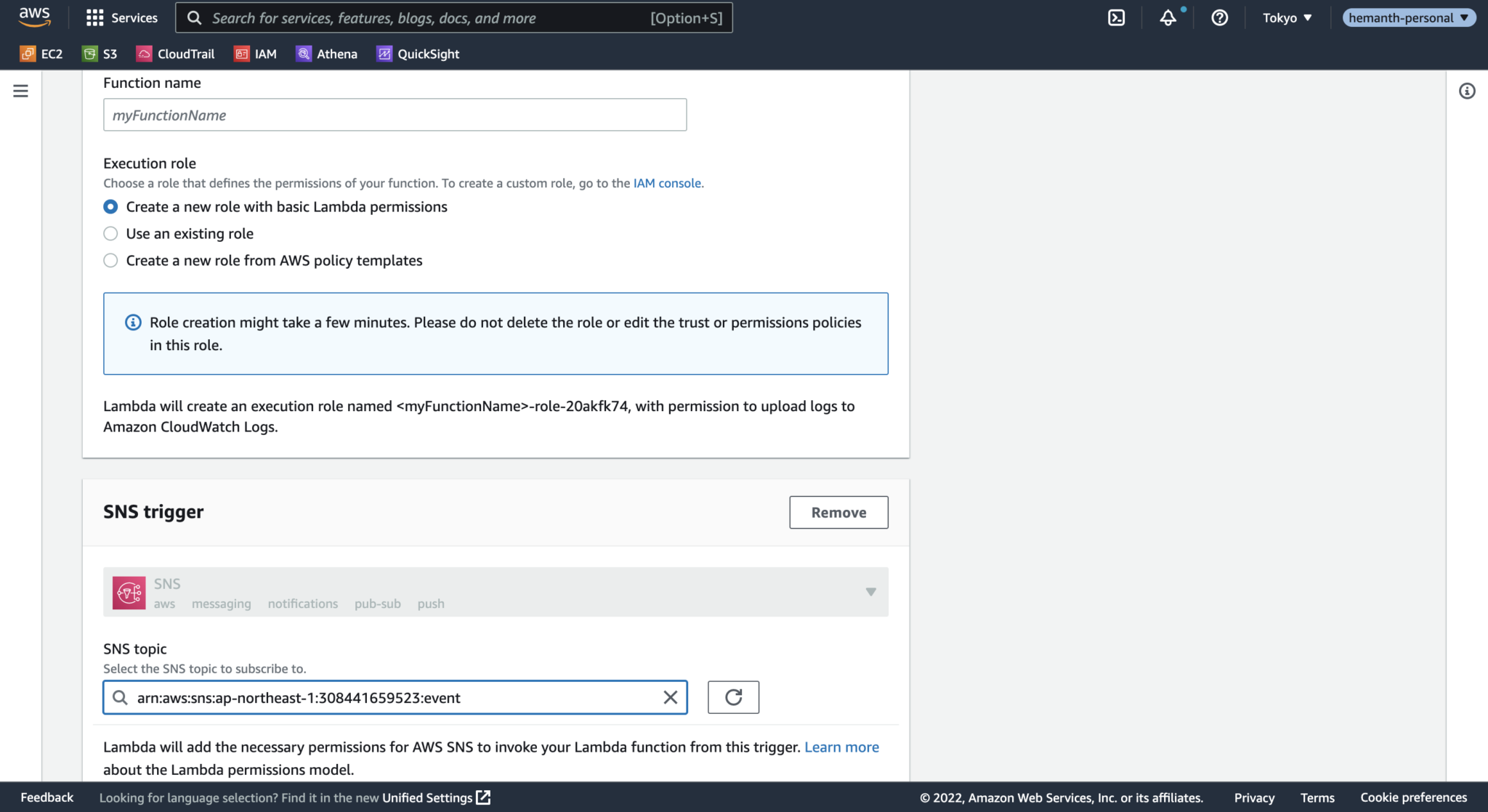 Create Lambda Function to handle the SNS Messages | DevelopersIO