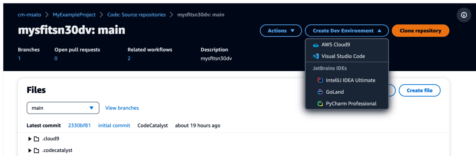 Amazon CodeCatalyst プロジェクトを作成してみる | DevelopersIO