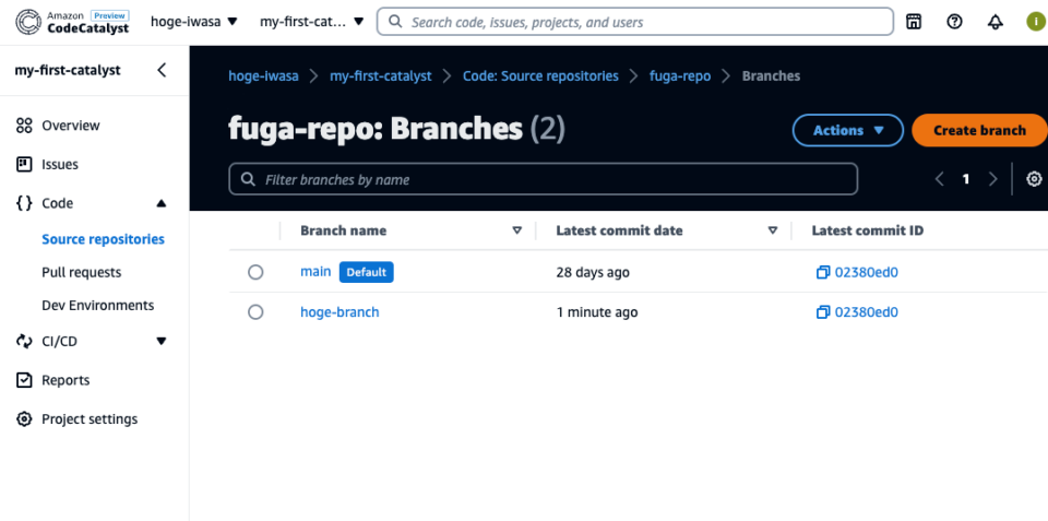 Amazon CodeCatalyst を AWS CLI で操作してみた | DevelopersIO