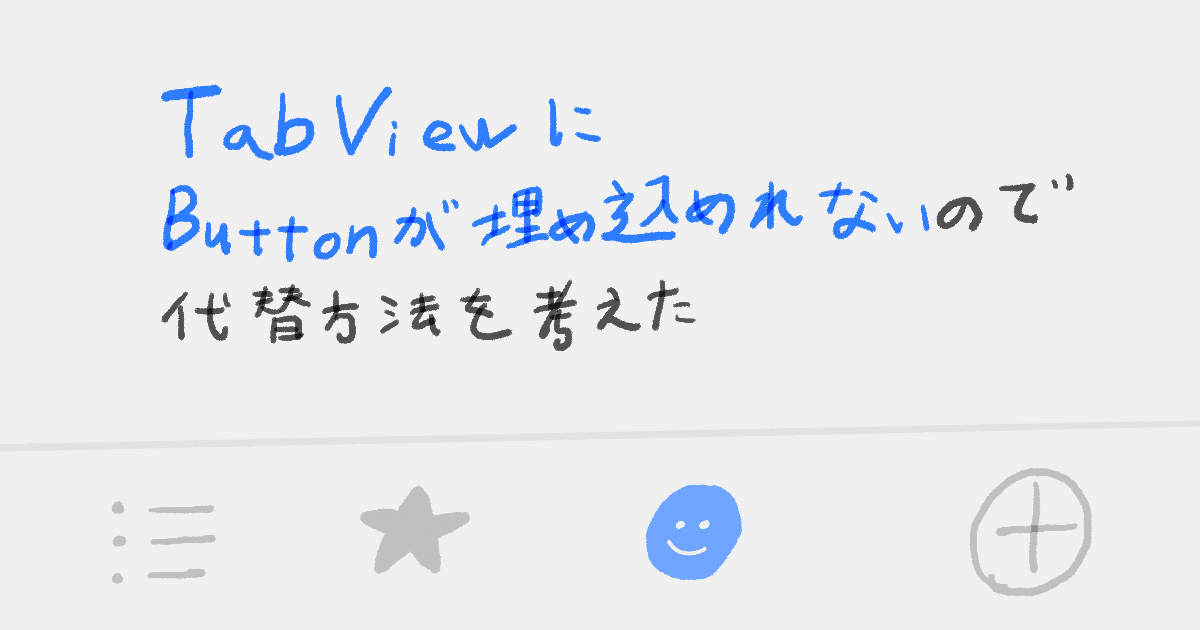 【SwiftUI】TabViewにButtonが埋め込めれないので代替方法を考えた