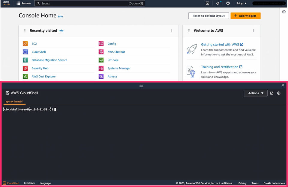 AWS CloudShellをマネジメントコンソールと同じ画面で操作できるようになりました！ | DevelopersIO