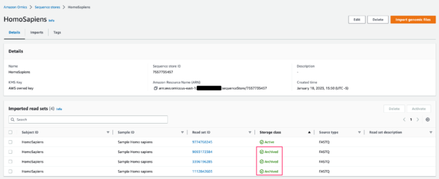 Amazon Omics Storage ストレージクラス Archive から Active へ変更する方法2選 | DevelopersIO