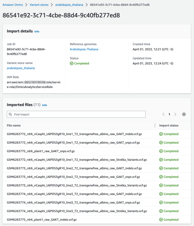 Amazon Omics Analytics の Variant Store へファイルの一括インポートができるようになりました ...