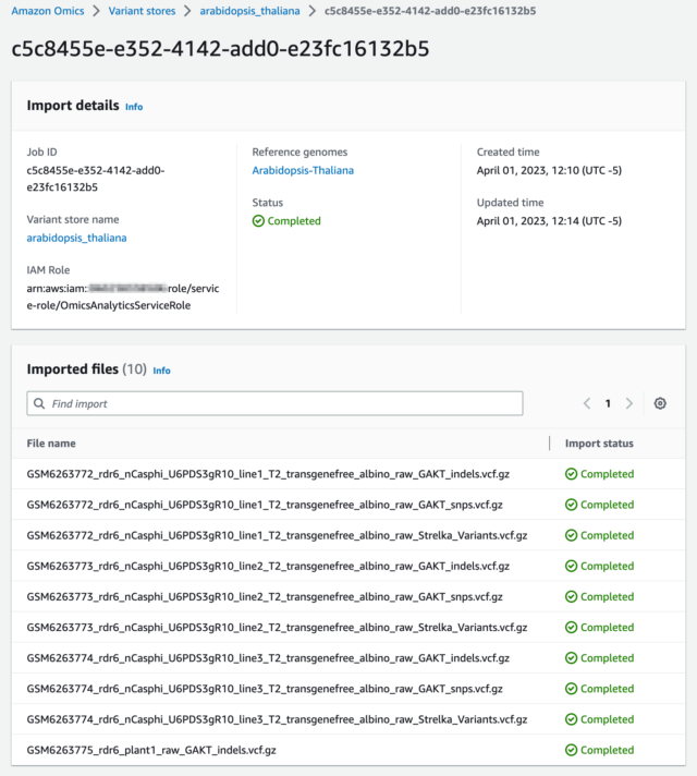 Amazon Omics Analytics の Variant Store へファイルの一括インポートができるようになりました ...