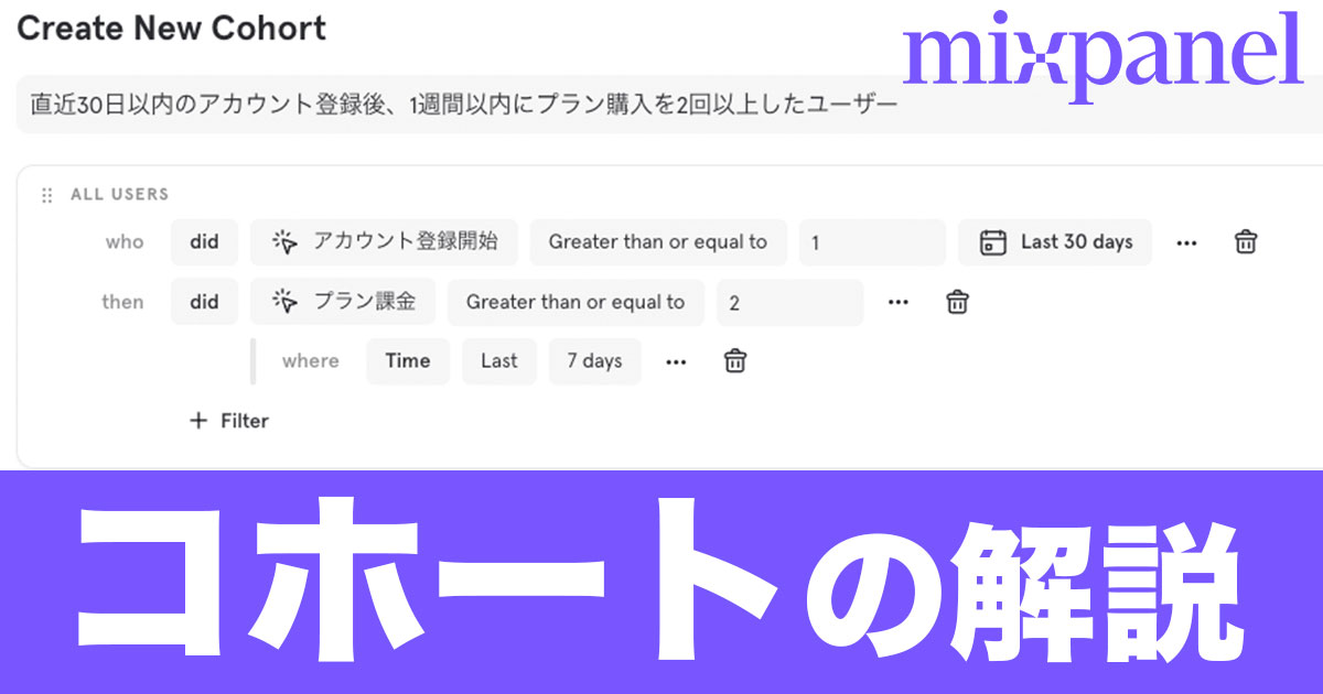 mixpanelのコホートの作成方法・使い方を解説！