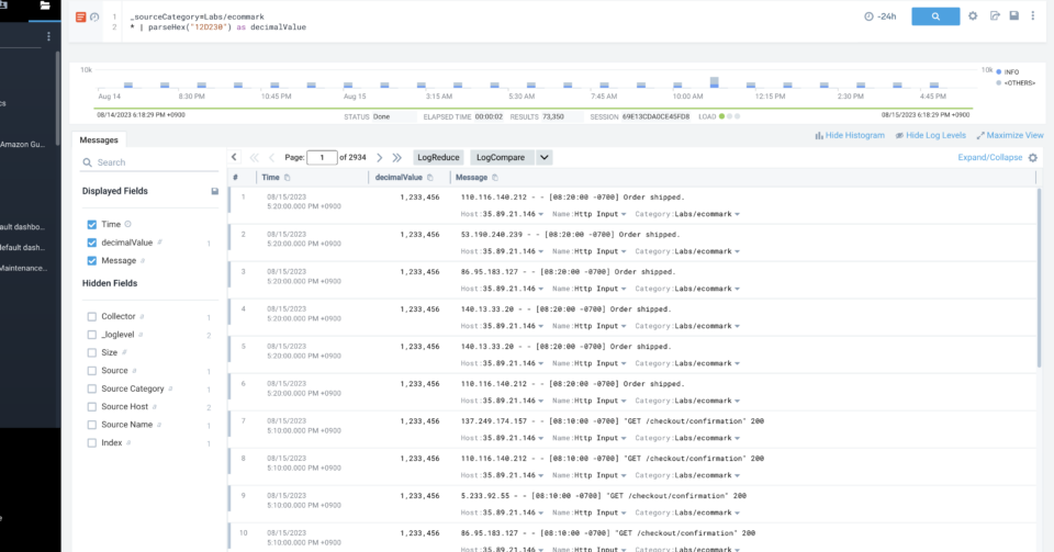 I tried hands-on some of the parse operators of Sumo Logic | DevelopersIO
