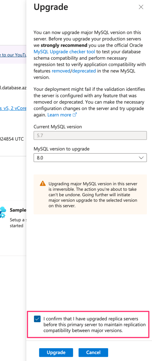 Azure Database for MySQL Flexible Server で 5.7 から 8.0 へのインプレースアップグレードを ...