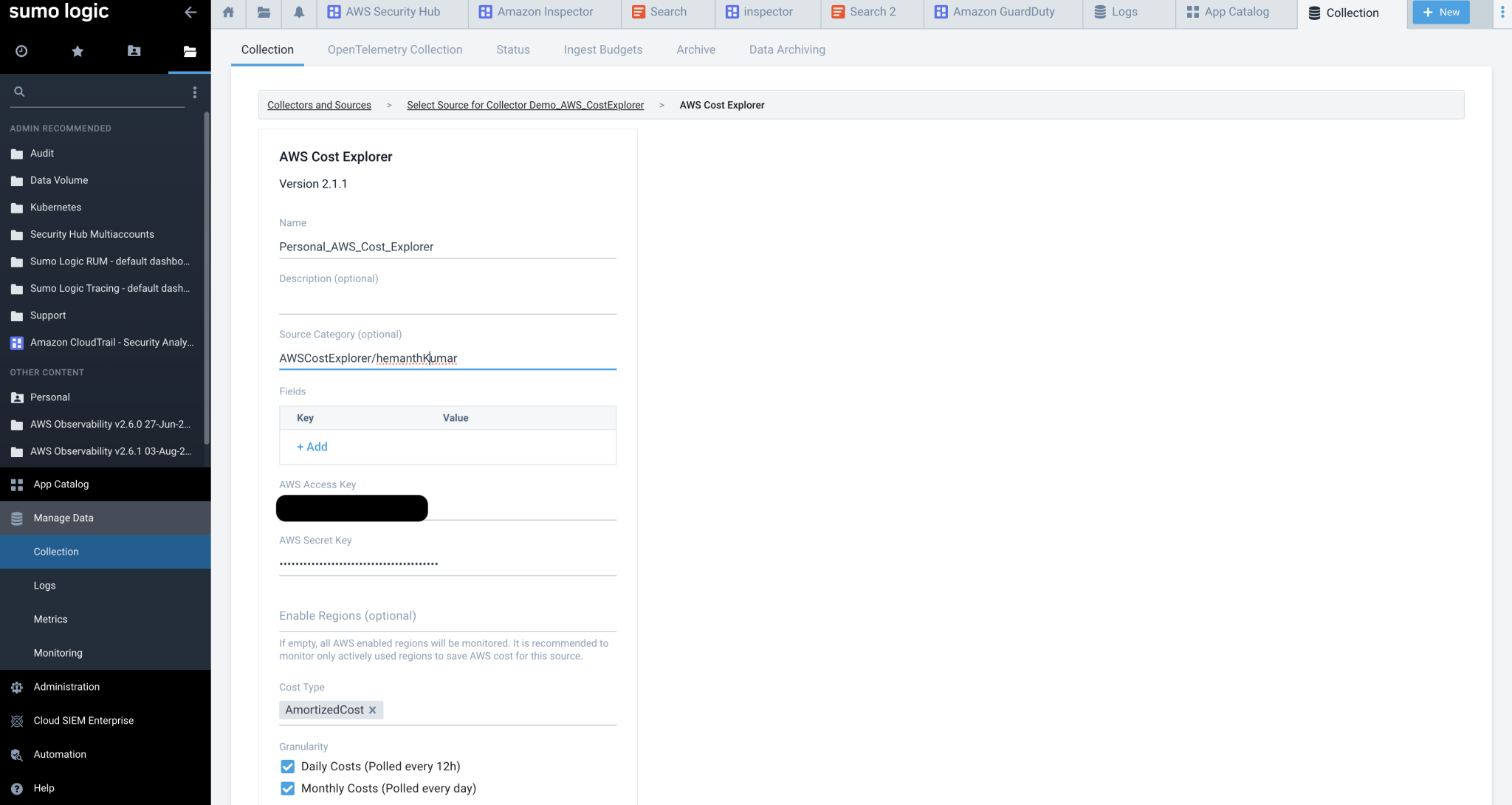 Sending AWS Cost Explorer Logs to Sumo Logic | DevelopersIO