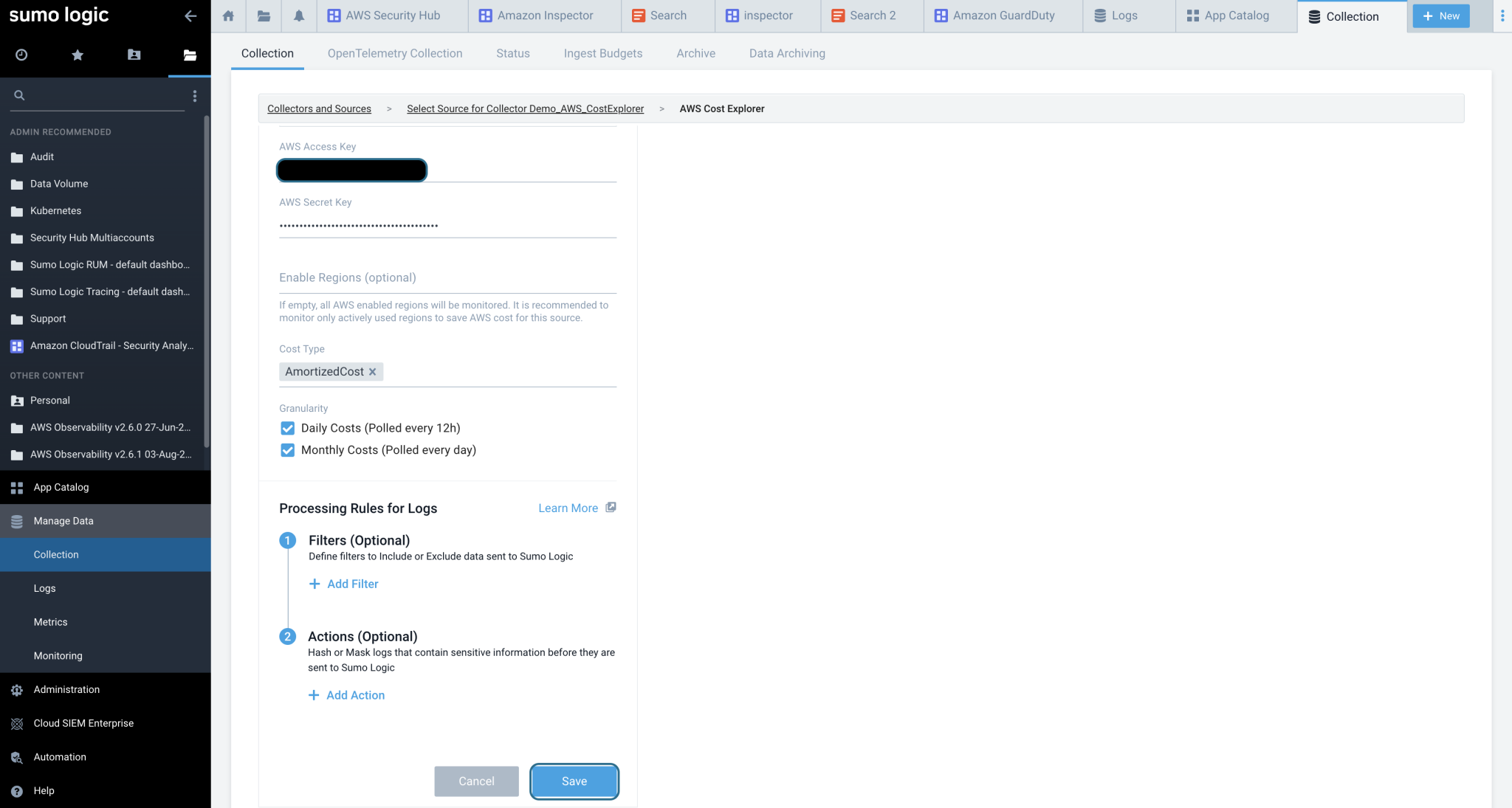 Sending AWS Cost Explorer Logs to Sumo Logic | DevelopersIO
