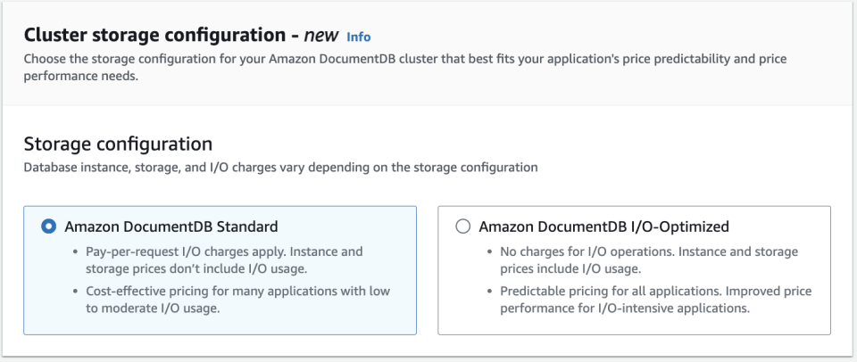 [アップデート] Amazon DocumentDBのストレージ設定でI/O-Optimizedが追加されました | DevelopersIO