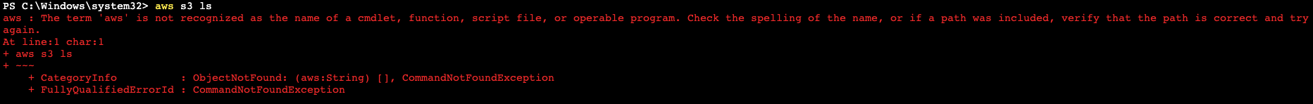 EC2 Windows에서 AWS CLI를 사용할 시 The term ‘aws’ is not recognized as the ...